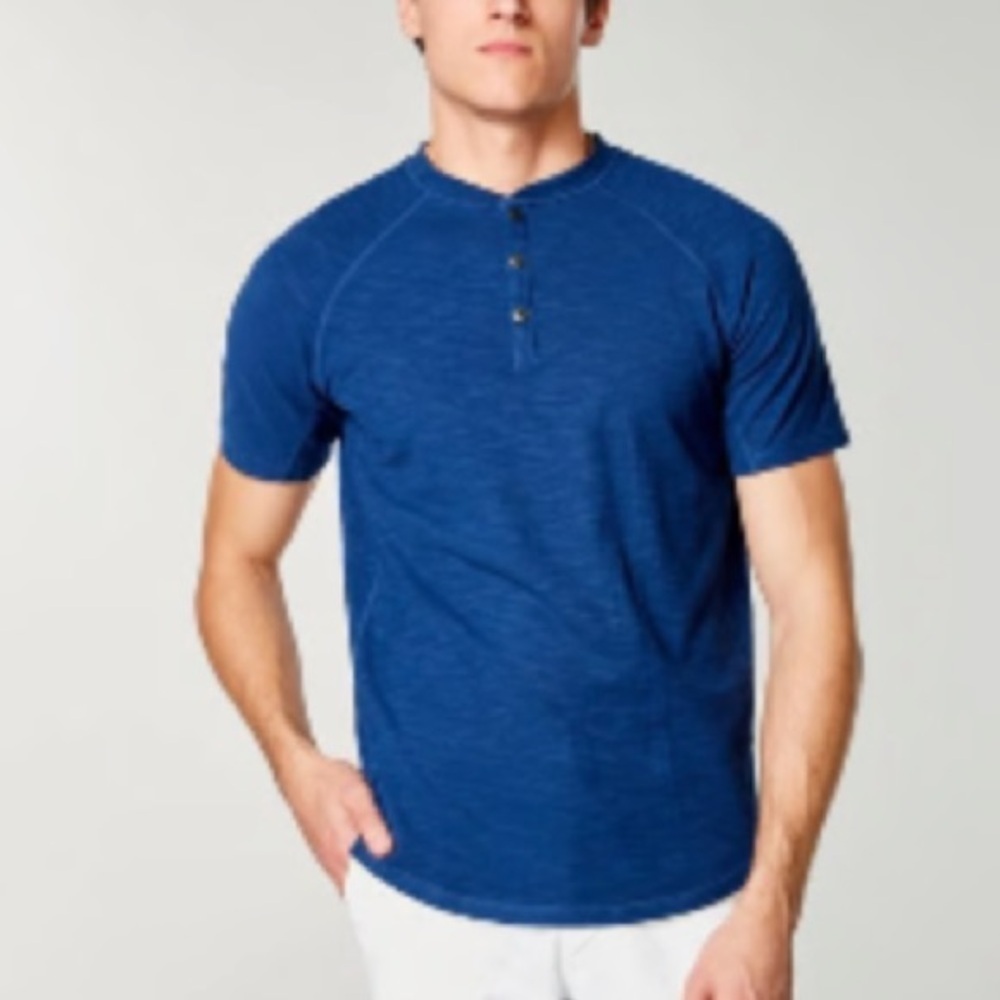 Good Man Brand Soft Slub Jersey Legend Short Sleeve Henley Shirt Sz S